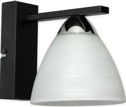 Sklep Kaja Czarna lampa ścienna, stożkowy klosz O3270 K1 CZA + CH z serii BAFER* Kinkiety Tradycyjne