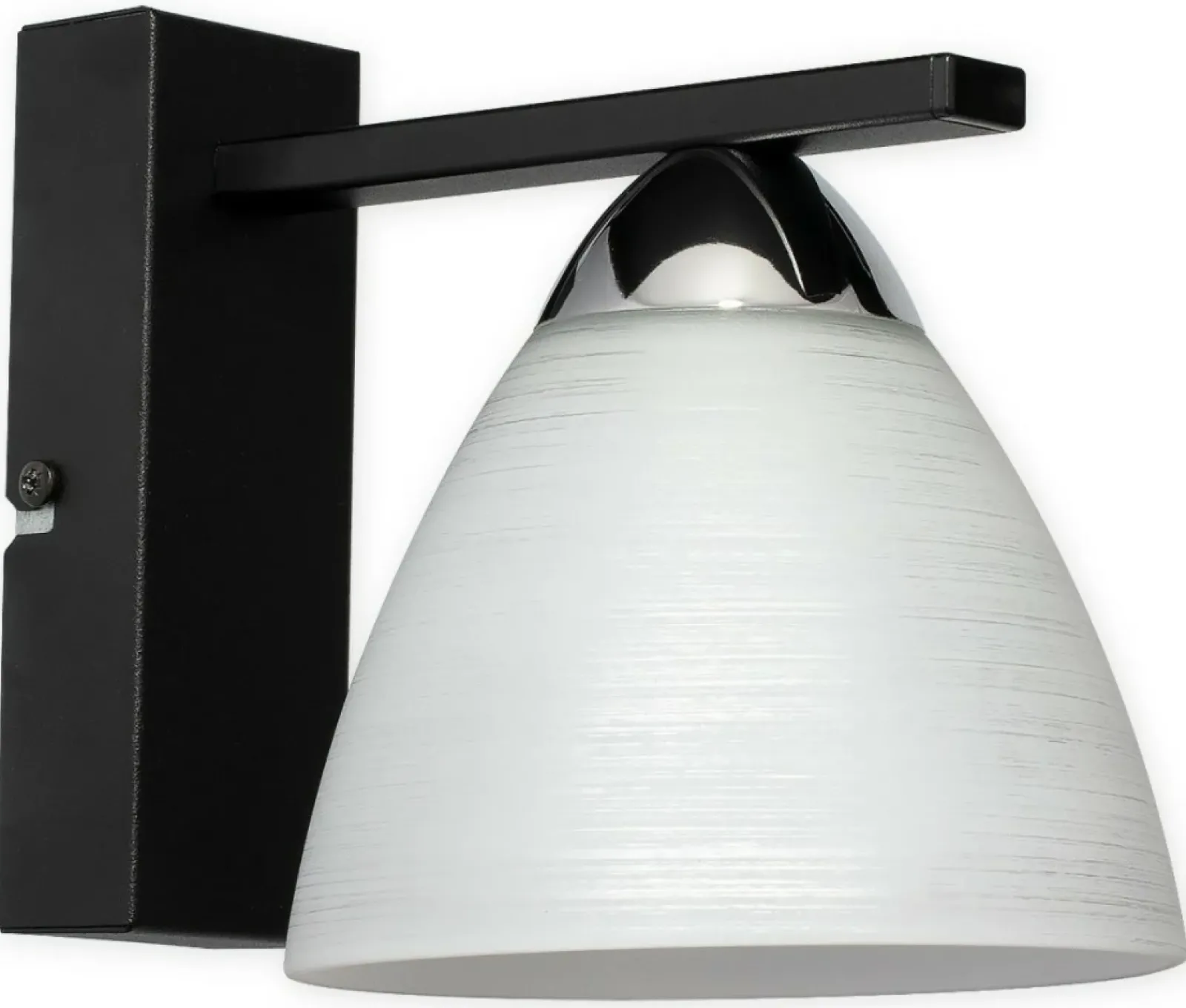 Sklep Kaja Czarna lampa ścienna, stożkowy klosz O3270 K1 CZA + CH z serii BAFER* Kinkiety Tradycyjne