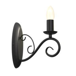 Sklep Kaja Czarna lampa ścienna świecznik retro LX 5778 MAURO | Kaja Oświetlenie* Kinkiety Tradycyjne