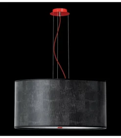 Sklep Kaja Czarna lampa ⌀60cm na czerwonej podsufitce 67607 NODO | Kaja Best Sale