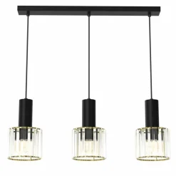 Sklep Kaja Czarna lampa na listwie, eleganckie klosze MLP8361 CRISTAL | Kaja Clearance