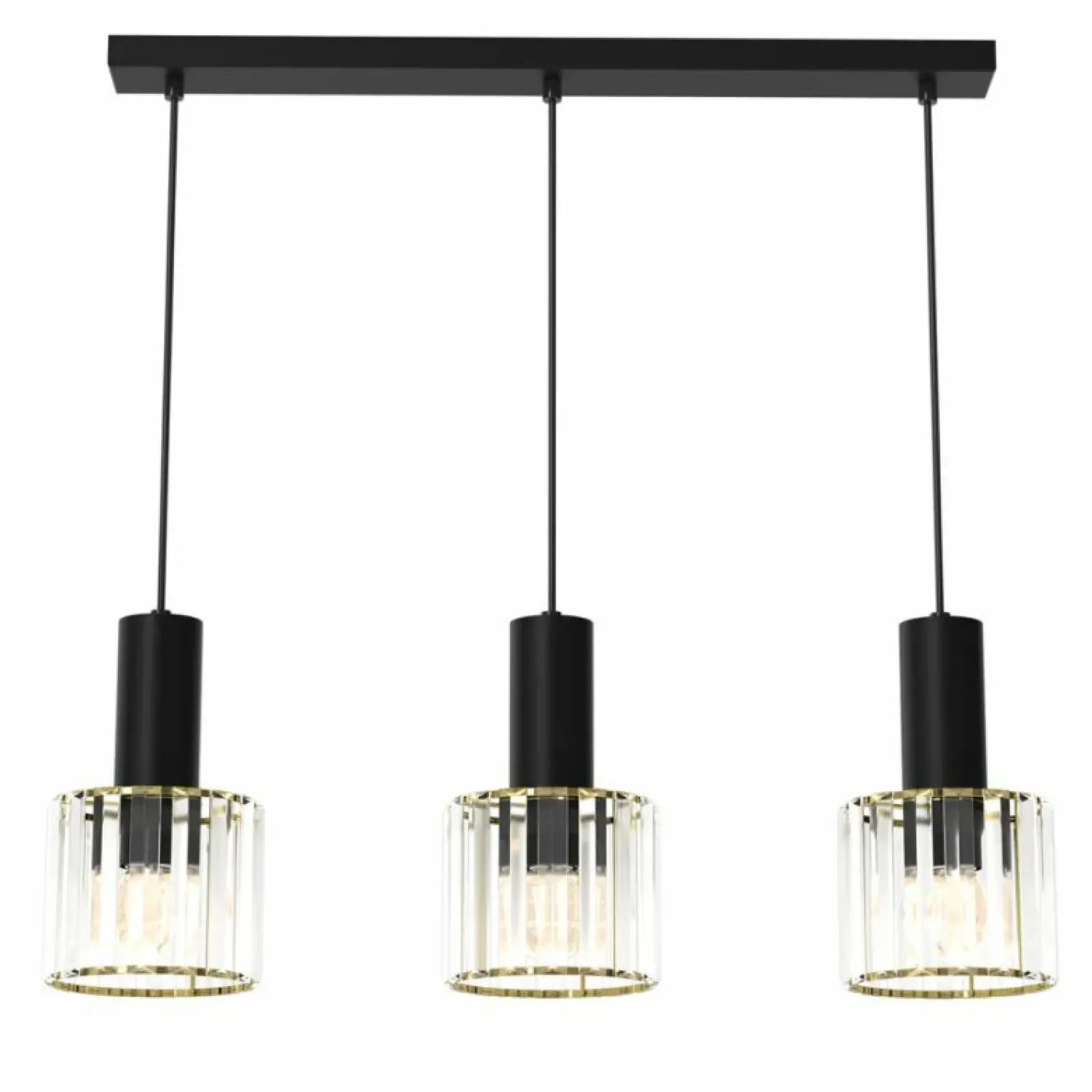 Sklep Kaja Czarna lampa na listwie, eleganckie klosze MLP8361 CRISTAL | Kaja Clearance