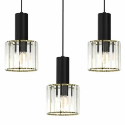 Sklep Kaja Czarna lampa na listwie, eleganckie klosze MLP8361 CRISTAL | Kaja Clearance