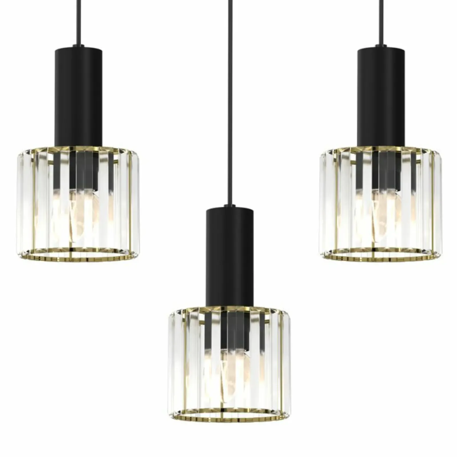 Sklep Kaja Czarna lampa na listwie, eleganckie klosze MLP8361 CRISTAL | Kaja Clearance