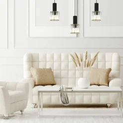 Sklep Kaja Czarna lampa na listwie, eleganckie klosze MLP8361 CRISTAL | Kaja Clearance