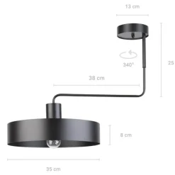 Sklep Kaja Czarna lampa na sztywnym wysięgniku SIG 31549 z serii VASCO | Kaja czarny New