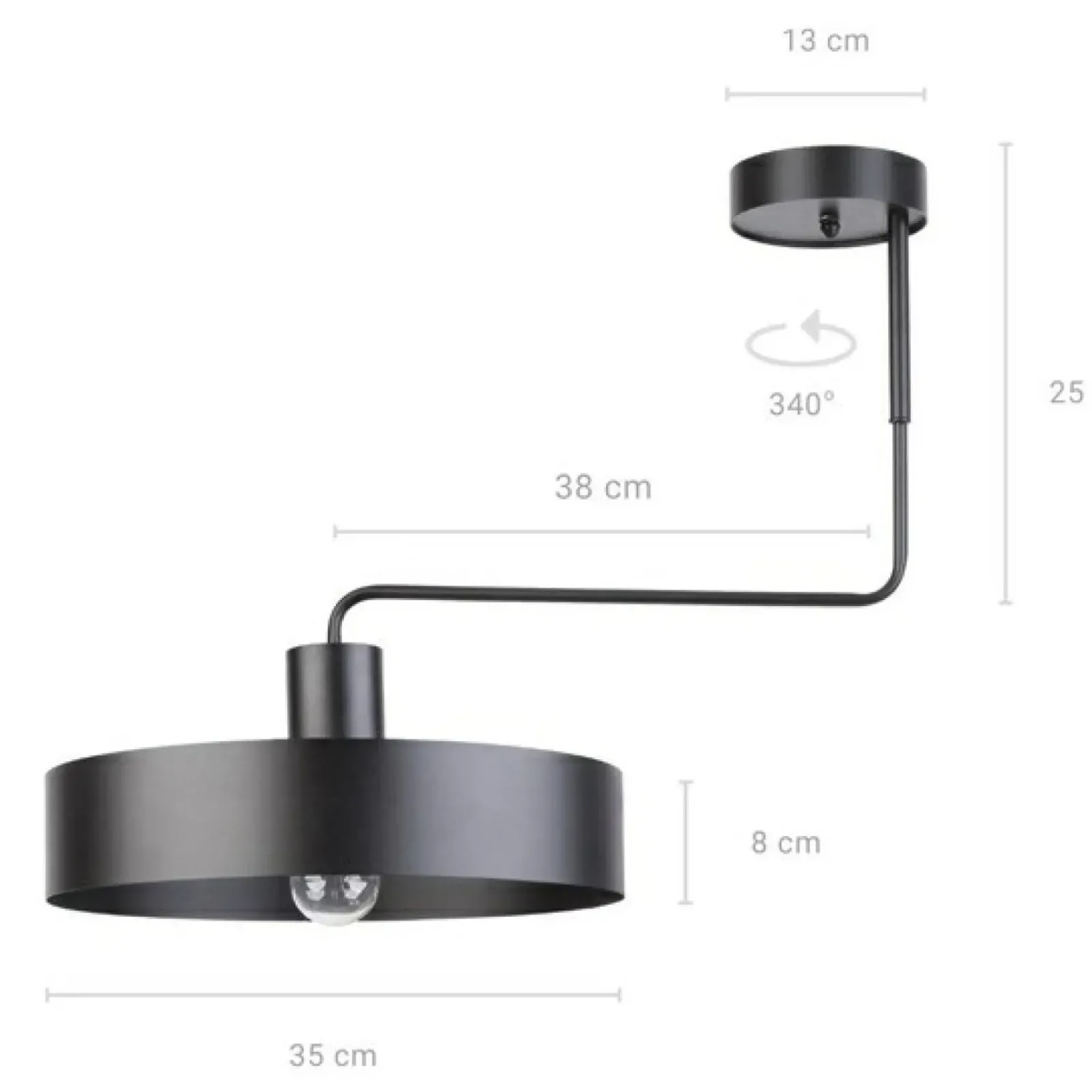Sklep Kaja Czarna lampa na sztywnym wysięgniku SIG 31549 z serii VASCO | Kaja czarny New