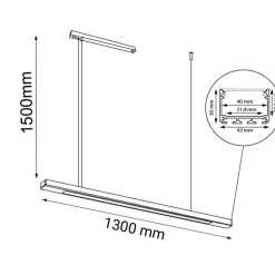 Sklep Kaja Czarna lampa nad stół w salonie 130cm 3000K ANT 1954 HAKODA | Kaja Sale