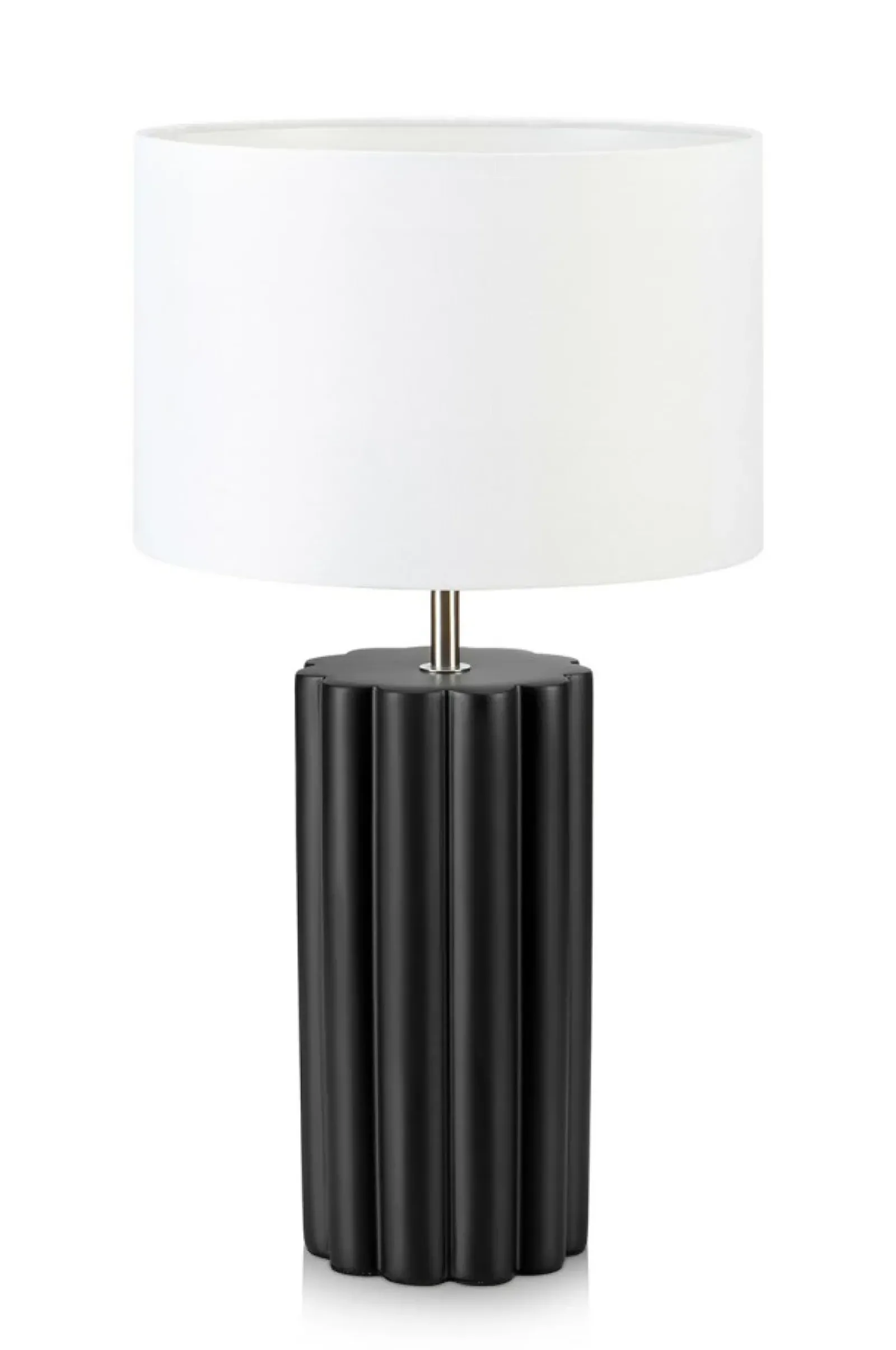 Sklep Kaja Czarna lampa nocna z białym abażurem 108221 | Kaja Oświetlenie* Tradycyjne Lampki Stołowe