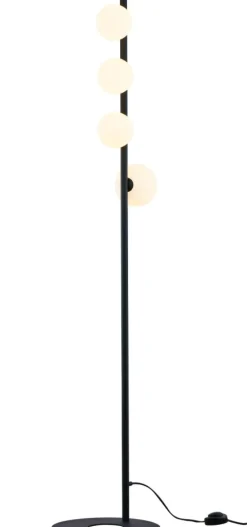 Sklep Kaja Czarna lampa podłogowa, cztery klosze na G9 JUP 1929 z serii TAIDA* Tradycyjne Lampy Podłogowe