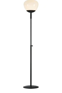 Sklep Kaja Czarna lampa podłogowa z białym kloszem 108278 | Kaja Oświetlenie* Tradycyjne Lampy Podłogowe