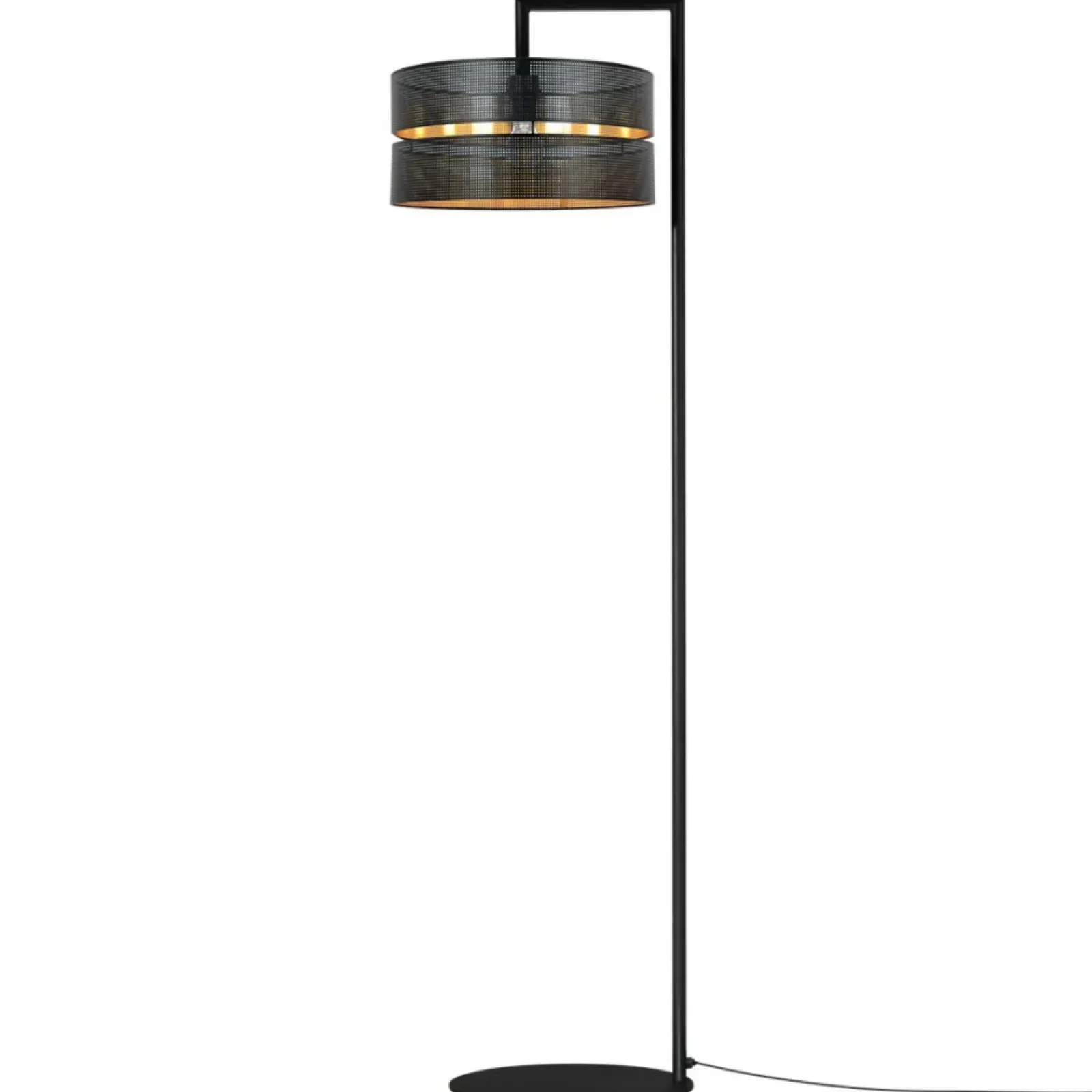 Sklep Kaja Czarna lampa podłogowa z dekoracyjnym abażurem K-5225 z serii ZIMBO* Lampy Podłogowe Z Abażurem|Lampy Podłogowe