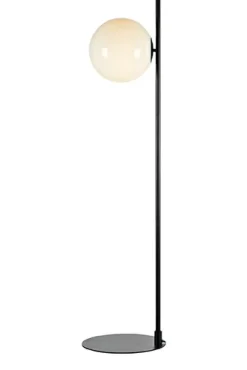 Sklep Kaja Czarna lampa podłogowa z kulistym kloszem 108273 | Kaja Oświetlenie* Tradycyjne Lampy Podłogowe