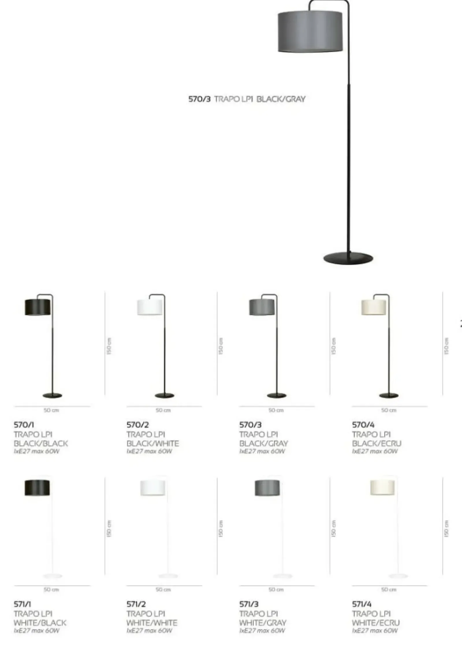 Sklep Kaja Czarna lampa stojąca z kremowym abażurem 570/4 TRAPO | Kaja* Lampy Podłogowe Z Abażurem|Tradycyjne Lampy Podłogowe