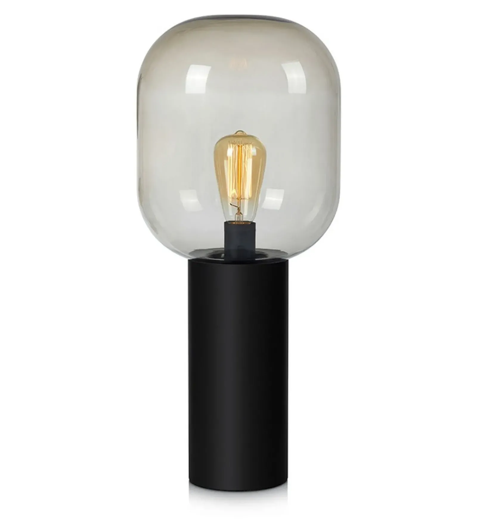 Sklep Kaja Czarna lampa stołowa klosz w kształcie żarówki 107479| Kaja* Nowoczesne Lampki Stołowe