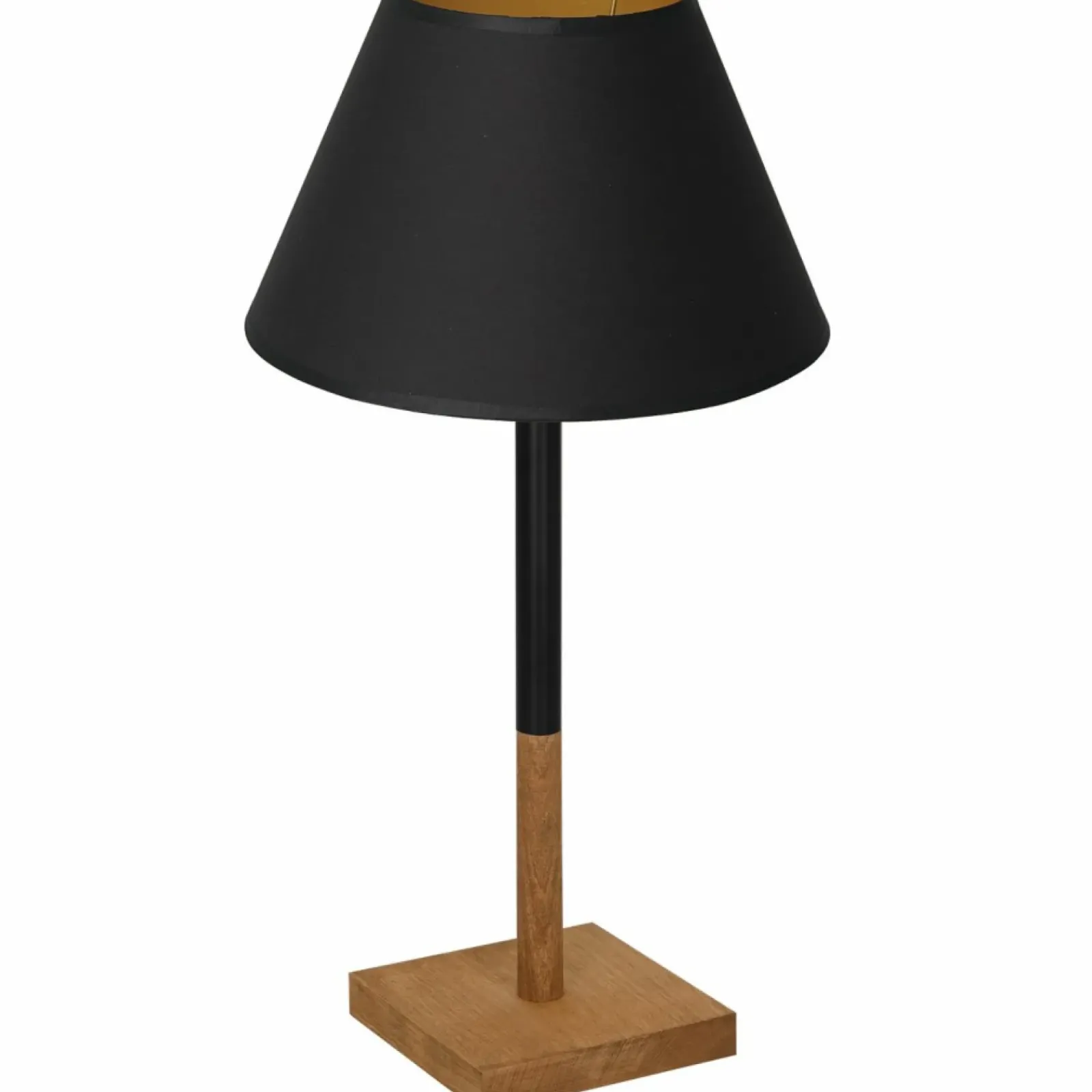 Sklep Kaja Czarna lampa stołowa z drewnianą podstawką LX 3750 z serii TABLE LAMPS* Lampki Stołowe Z Abażurem|Tradycyjne Lampki Stołowe