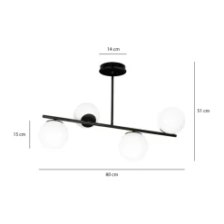 Sklep Kaja Czarna lampa sufitowa do korytarza 1020/4 BIOR | Kaja Oświetlenie Best Sale