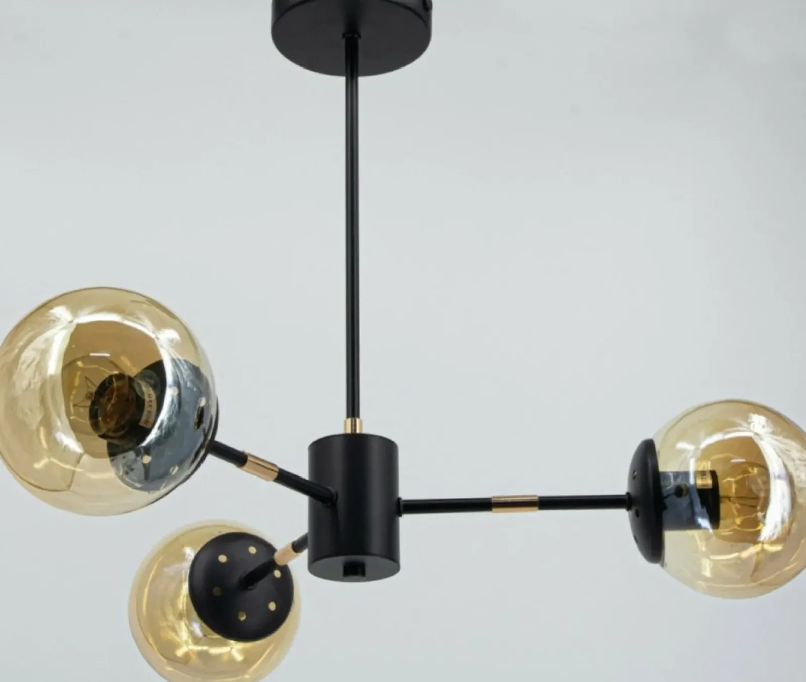 Sklep Kaja Czarna lampa sufitowa do sypialni i salonu 8044/3 BL TR GAJA | Kaja Cheap