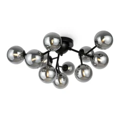 Sklep Kaja Czarna lampa sufitowa, grafitowe klosze MOD545CL-12B z serii DALLAS czarnymatowy Clearance