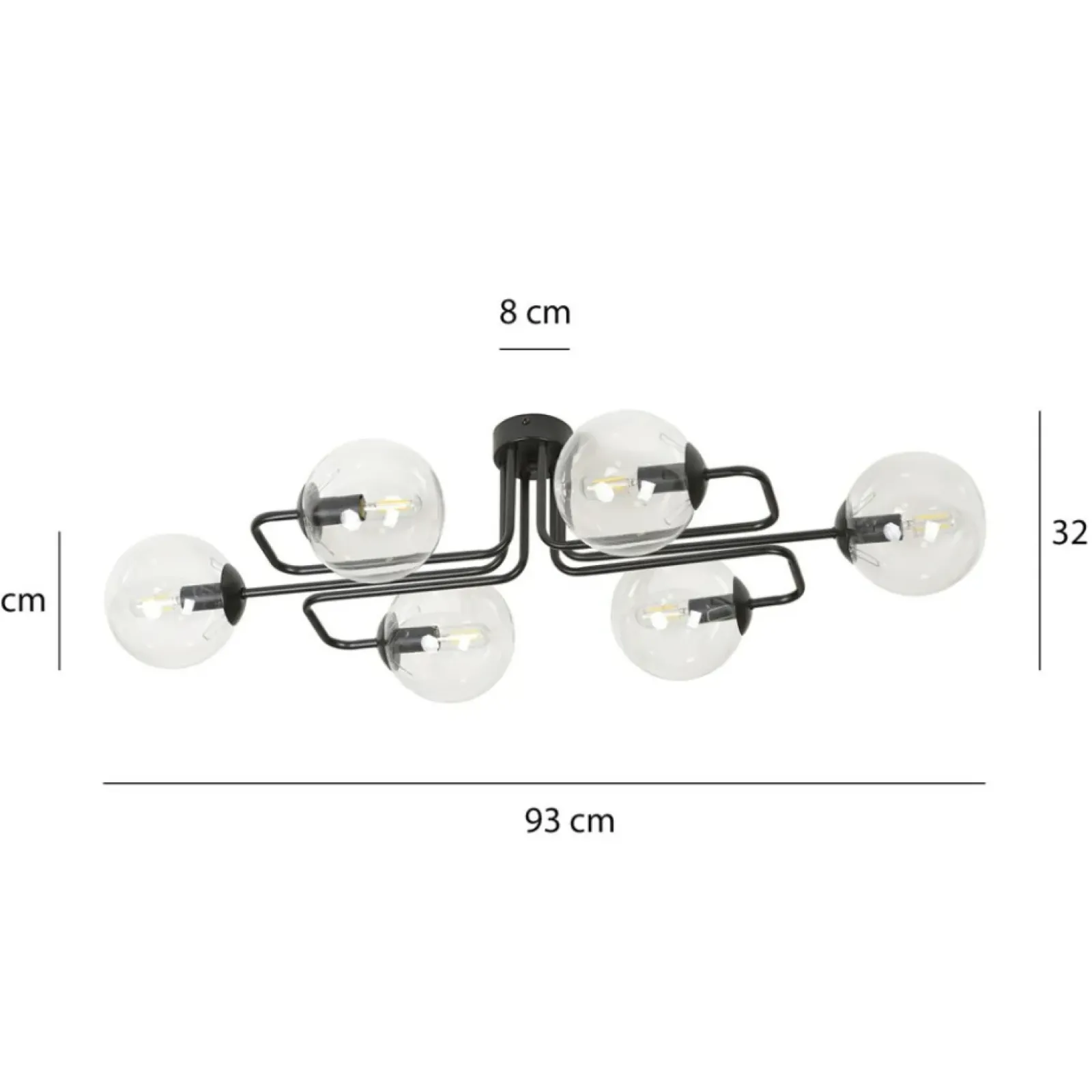 Sklep Kaja Czarna lampa sufitowa klosze w kształcie kul 831/6A | Kaja Oświetlenie Discount