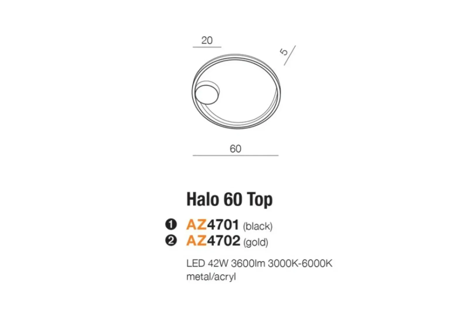 Sklep Kaja Czarna lampa sufitowa LED plafon okrąg AZ4701 HALO | Kaja Oświetlenie czarny Online