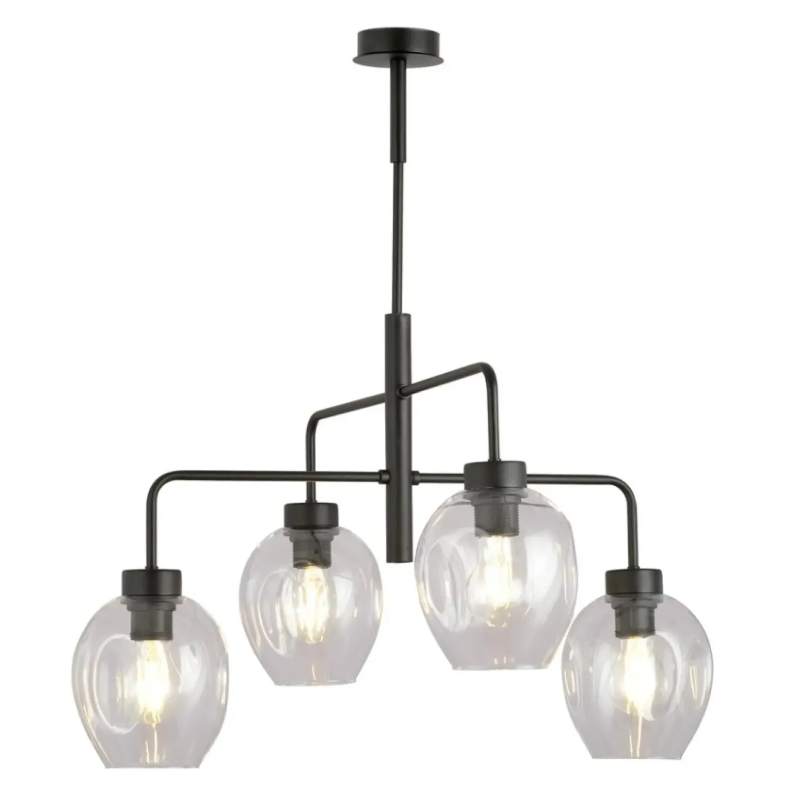 Sklep Kaja Czarna lampa sufitowa na sztywnym zwisie 1164/4 LUKKA | Kaja Online