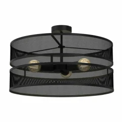 Sklep Kaja Czarna lampa sufitowa, okazały, szeroki abażur LX 3152 z serii GLUM czarny Flash Sale