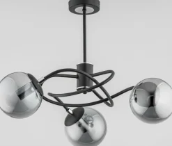 Sklep Kaja Czarna lampa sufitowa z 3 grafitowymi kloszami AL 28353 | Kaja Flash Sale