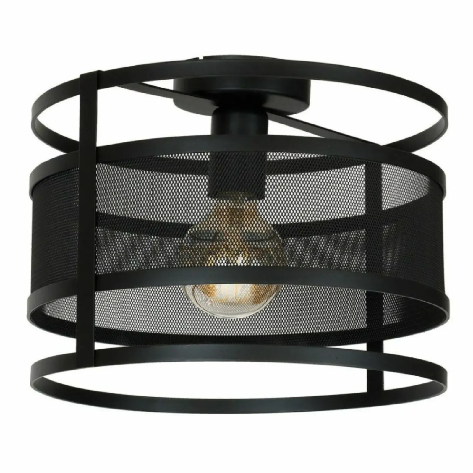 Sklep Kaja Czarna lampa sufitowa z abażurem i obręczami LX 1120 z serii RIM czarny Discount