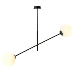 Sklep Kaja Czarna lampa sufitowa z białymi kulami 1169/2 LINEAR | Kaja Store