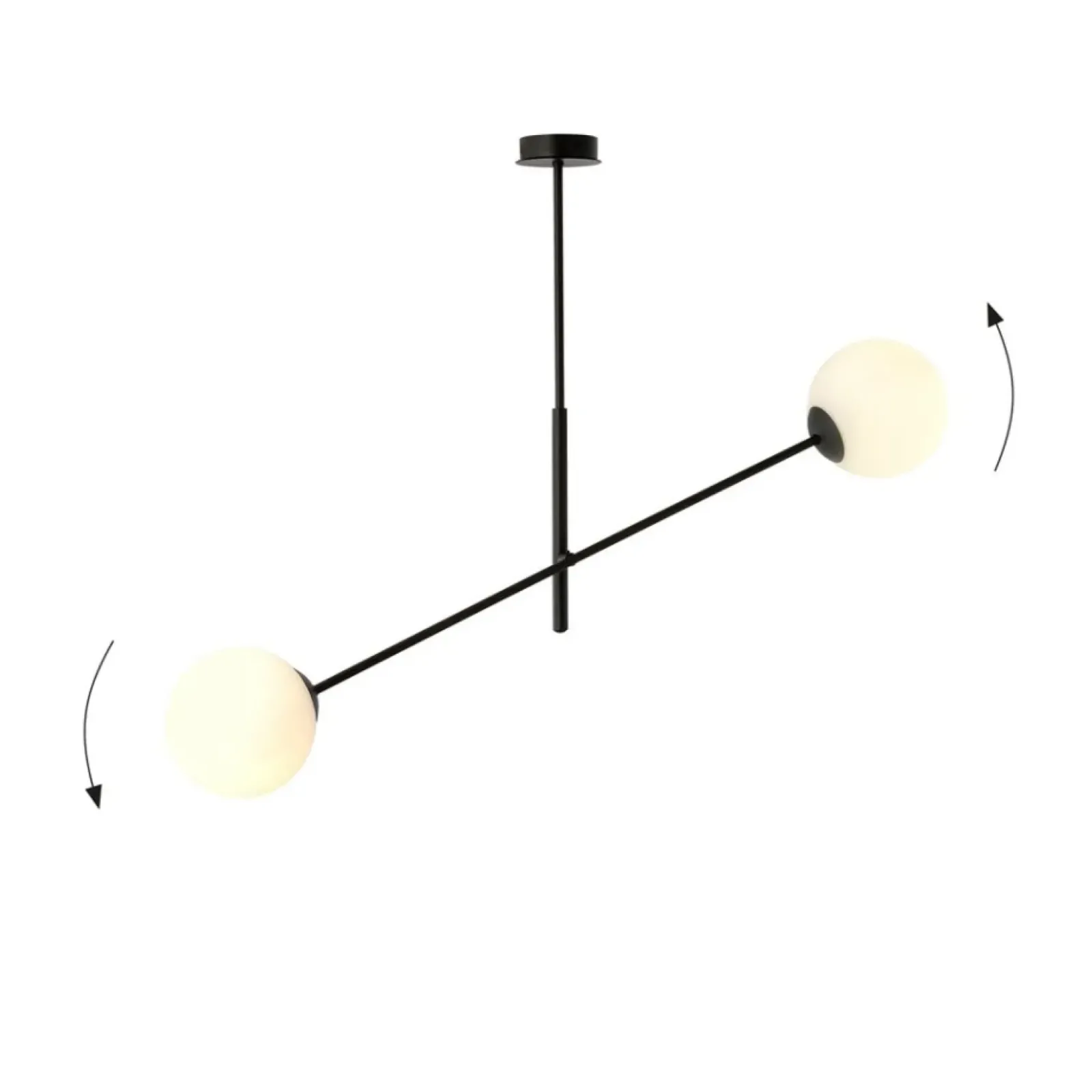 Sklep Kaja Czarna lampa sufitowa z białymi kulami 1169/2 LINEAR | Kaja Store