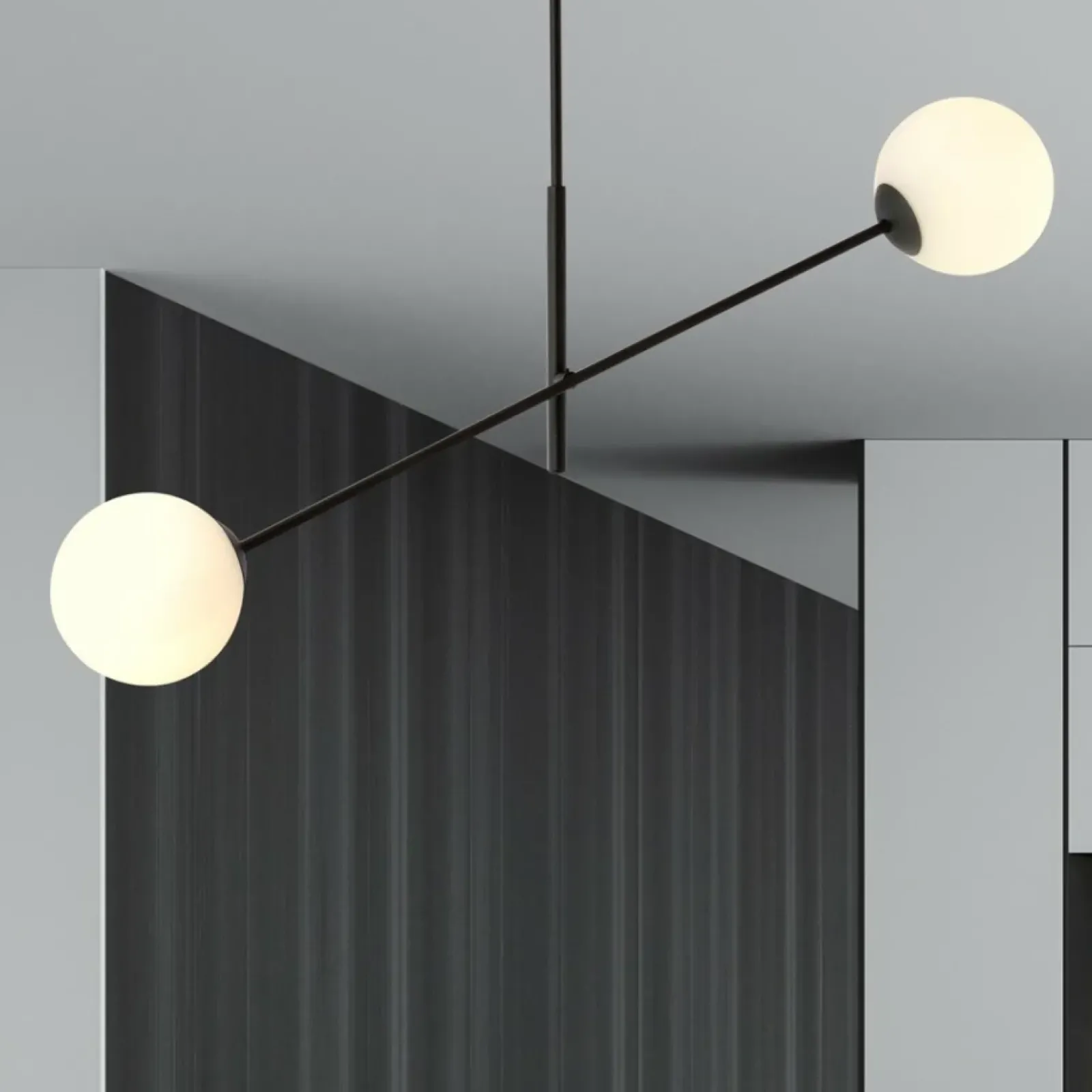 Sklep Kaja Czarna lampa sufitowa z białymi kulami 1169/2 LINEAR | Kaja Store