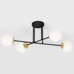 Sklep Kaja Czarna lampa sufitowa z białymi kloszami K-4914 ISLA | Kaja Best