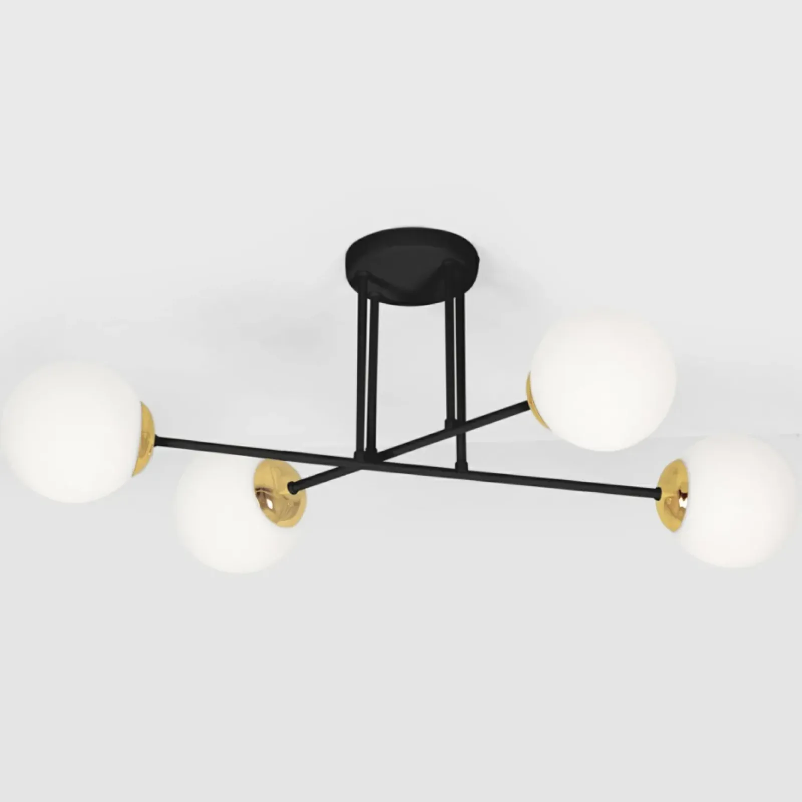 Sklep Kaja Czarna lampa sufitowa z białymi kloszami K-4914 ISLA | Kaja Best