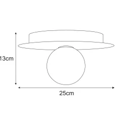 Sklep Kaja Czarna lampa sufitowa z białym kloszem ⌀10 cm K-5438 z serii ROBIN* Plafony Klasyczne|Plafony