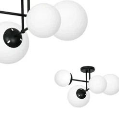 Sklep Kaja Czarna lampa sufitowa z białymi kloszami MLP6527 LIMA | Kaja Flash Sale