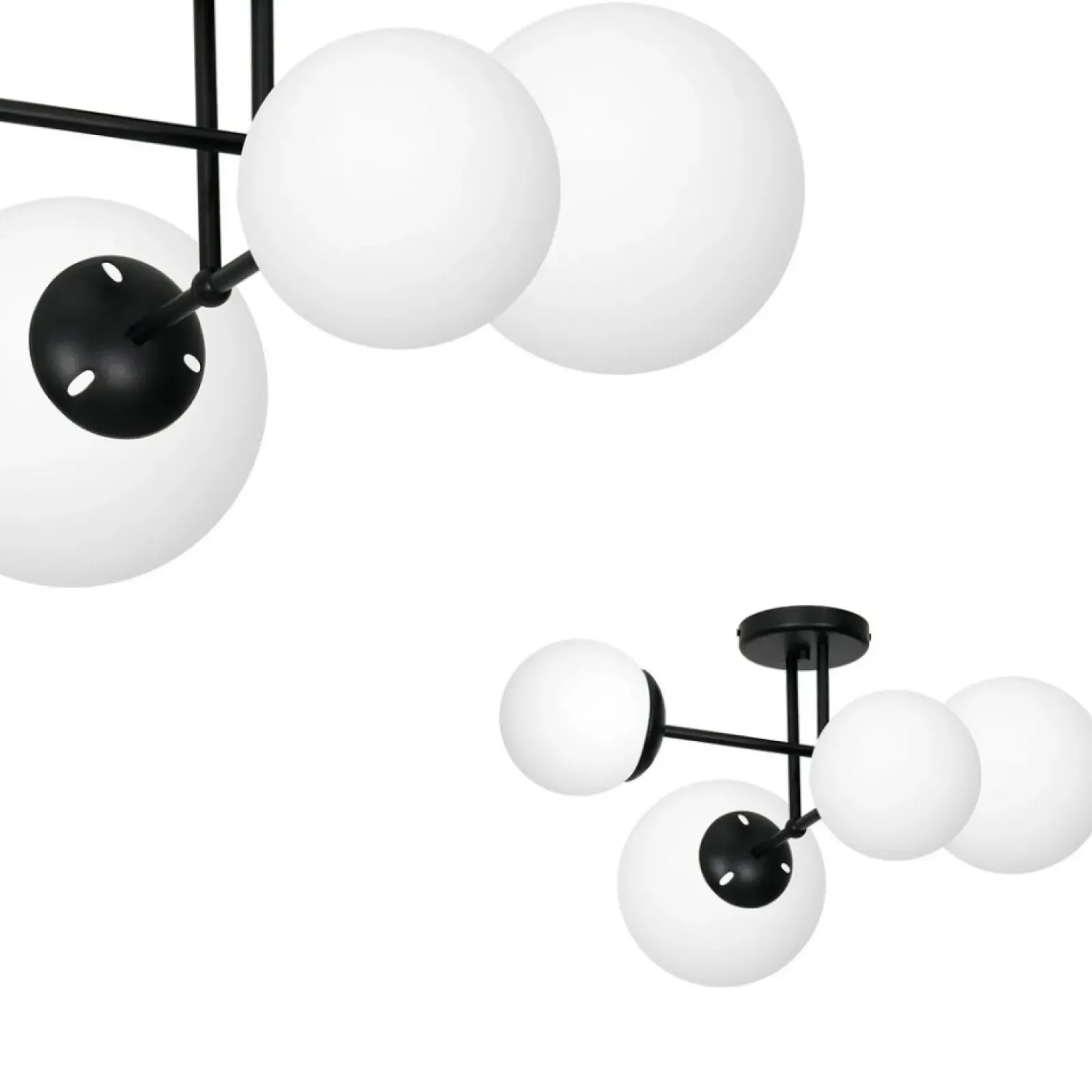 Sklep Kaja Czarna lampa sufitowa z białymi kloszami MLP6527 LIMA | Kaja Flash Sale