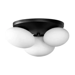 Sklep Kaja Czarna lampa sufitowa z białymi kloszami ZM 1190 OMI | Kaja* Plafony Nowoczesne