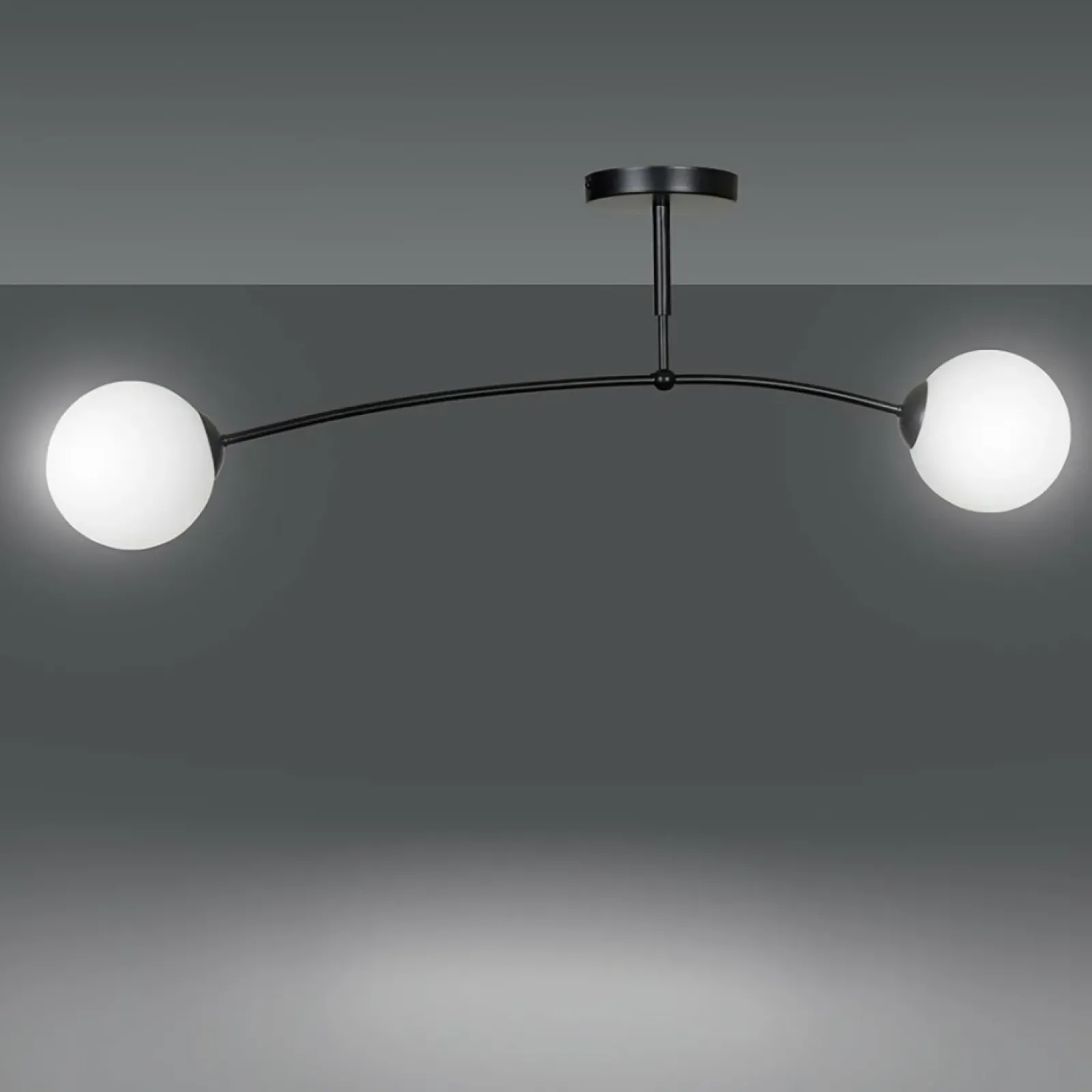 Sklep Kaja Czarna lampa sufitowa z dwoma białymi kloszami 670/2 | Kaja Hot