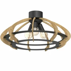 Sklep Kaja Czarna lampa sufitowa z drewnianym abażurem LX 9992 OREBO | Kaja Discount