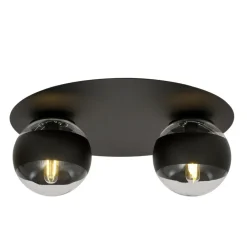 Sklep Kaja Czarna lampa sufitowa z dwoma kloszami 1129/2 SOLAR | Kaja Oświetlenie Fashion