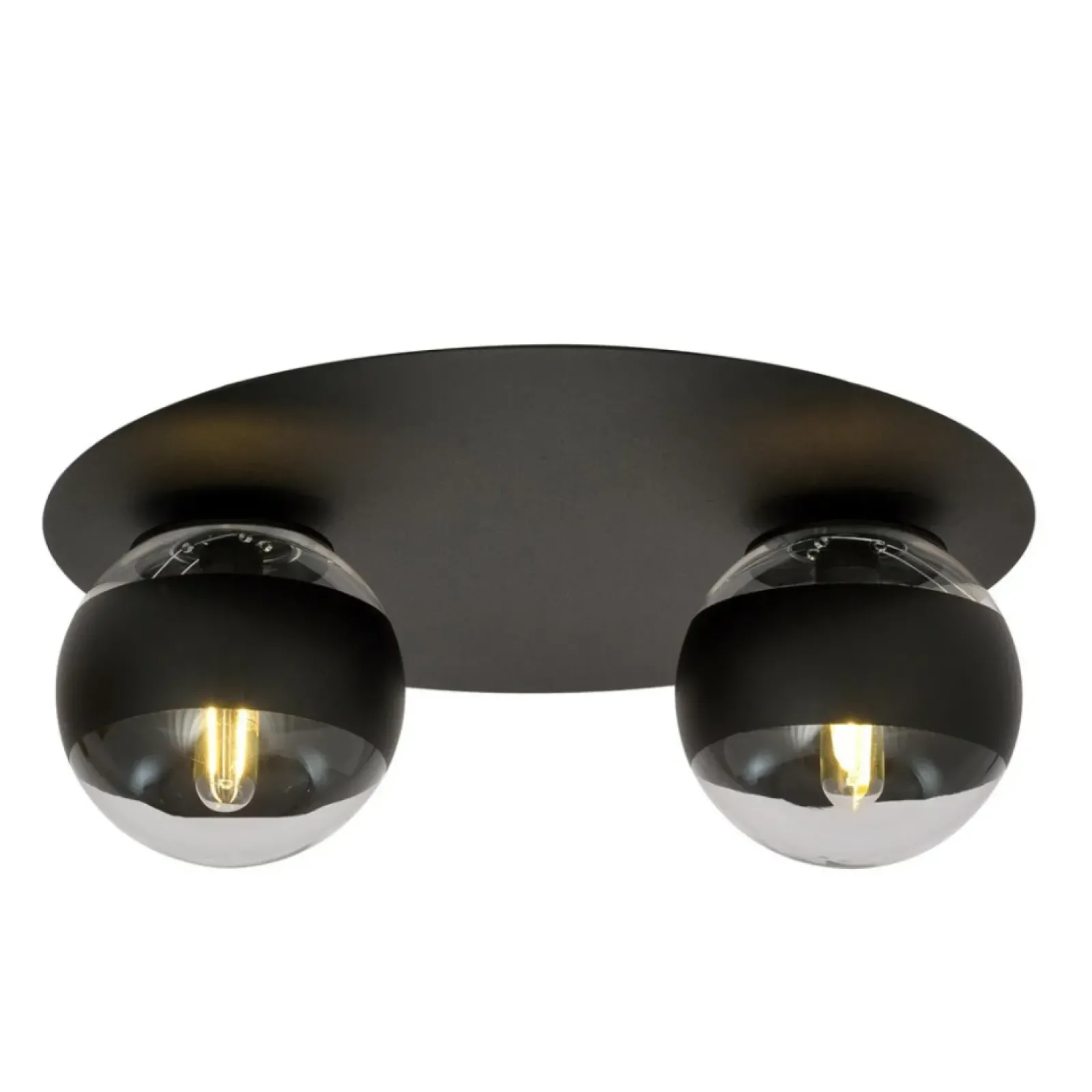Sklep Kaja Czarna lampa sufitowa z dwoma kloszami 1129/2 SOLAR | Kaja Oświetlenie Fashion