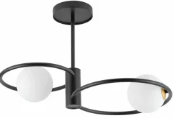 Sklep Kaja Czarna lampa sufitowa z dwoma białymi kloszami SIG 33462 z serii AQUA Flash Sale