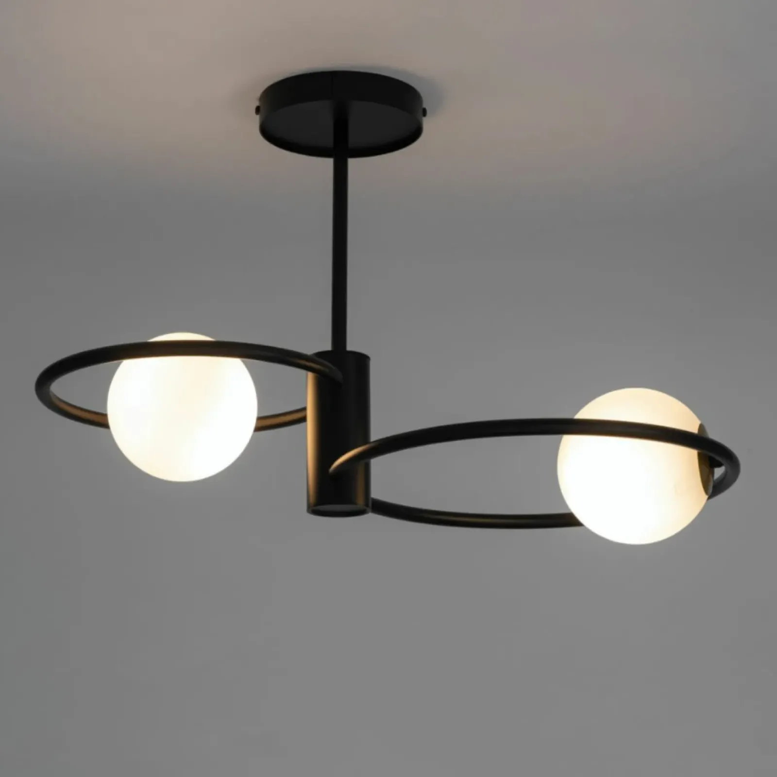 Sklep Kaja Czarna lampa sufitowa z dwoma białymi kloszami SIG 33462 z serii AQUA Flash Sale