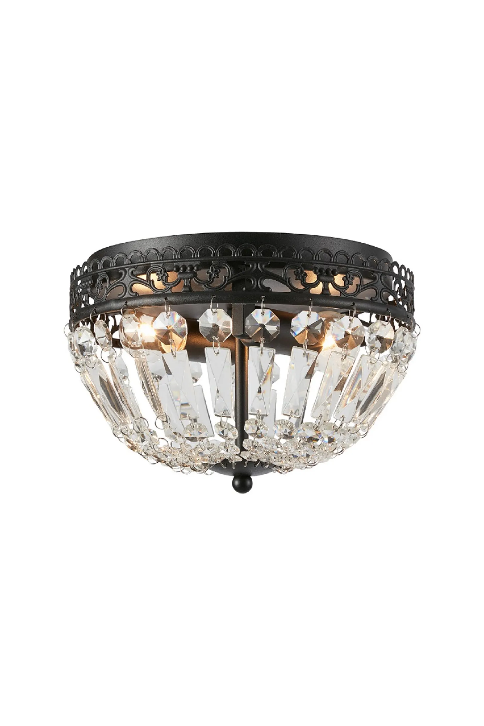 Sklep Kaja Czarna lampa sufitowa z kloszem z kryształków 108598 z serii ETIENNE* Plafony Nowoczesne
