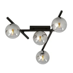 Sklep Kaja Czarna lampa sufitowa z kloszami, do sypialni 1104/4 SMART | Kaja* Plafony Nowoczesne