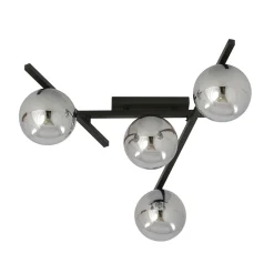 Sklep Kaja Czarna lampa sufitowa z kloszami, do sypialni 1104/4 SMART | Kaja* Plafony Nowoczesne