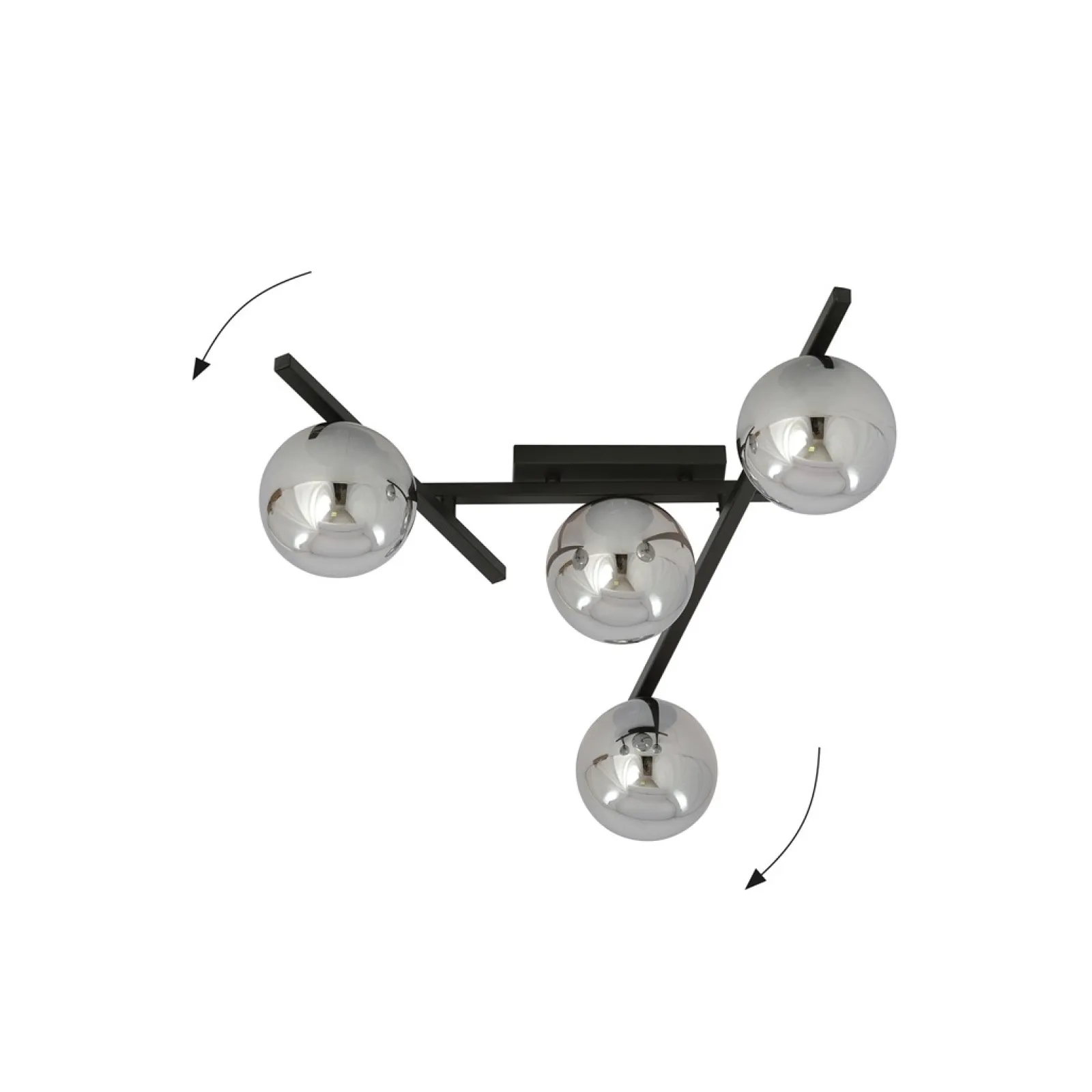 Sklep Kaja Czarna lampa sufitowa z kloszami, do sypialni 1104/4 SMART | Kaja* Plafony Nowoczesne