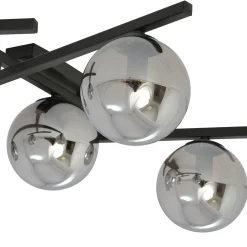 Sklep Kaja Czarna lampa sufitowa z kloszami, do sypialni 1104/4 SMART | Kaja* Plafony Nowoczesne