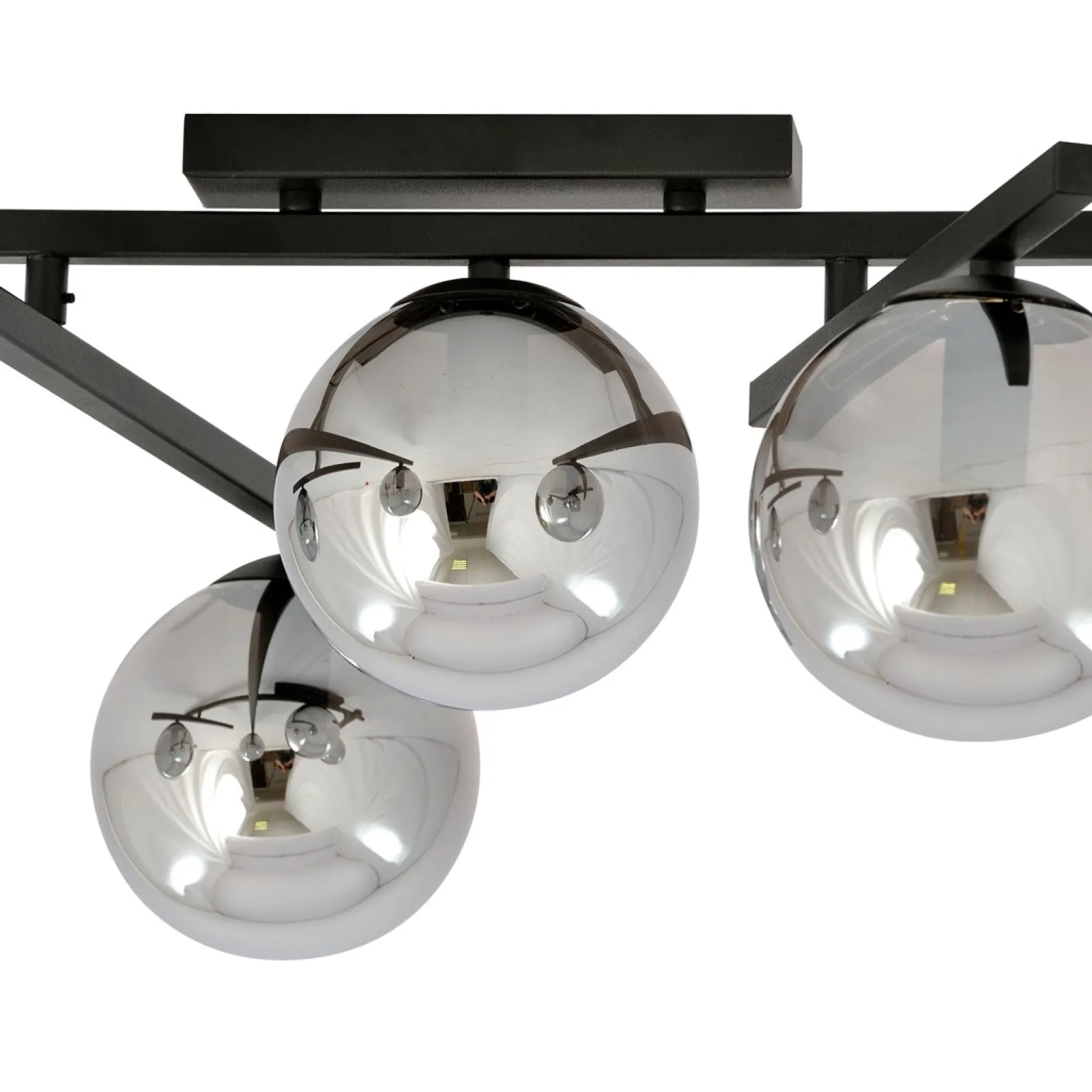 Sklep Kaja Czarna lampa sufitowa z kloszami, do sypialni 1104/4 SMART | Kaja* Plafony Nowoczesne